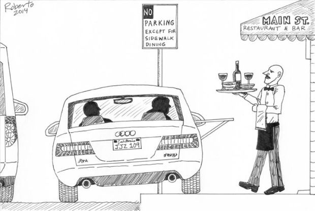 Editorial Cartoon: Parking or dining?